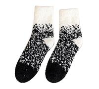 Chaussettes d'hiver pour femme - Automne et hiver - Chaussettes mi-longues épaisses et chaudes - Chaussettes de compression pour femme, Noir , Taille unique