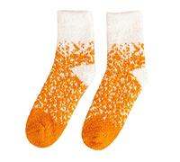 Chaussettes d'hiver pour femme - Automne et hiver - Chaussettes mi-longues épaisses et chaudes - Chaussettes de compression pour femme, jaune, Taille unique