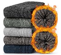 Chaussettes d'hiver unisexe - 1 ensemble, chaudes en laine, thermiques super épaisses, classiques - Multicolores - Convient pour 36/41