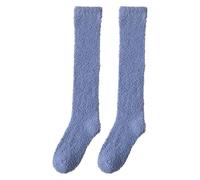 Chaussettes d'infirmière pour femme, chaussettes chaudes au genou, longues et confortables, chaussettes thermiques pour femme, moelleuses, épaisses et douces, cadeaux de Noël, bas résille noirs, bleu