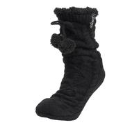 Isotoner Chaussettes fourrées Femme Pompons Noir 35/38 | Chaussettes d'intérieur fourrées, antidérapantes chaudes et confortables- Lavable machine 30°C