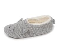 Isotoner Chaussettes-chaussons fourrées Femme Chat Gris 35/36 | Chaussettes d'intérieur fourrées, antidérapantes chaudes et confortables- Lavable machine 30°C