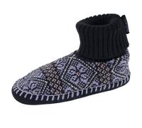 Chaussettes D'intérieur Maille Jacquard, Picots Antidérapants Jacquard Marine 35/36