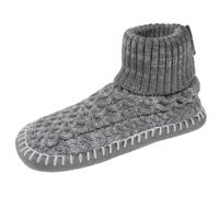 Chaussettes D'intérieur Maille Torsadée, Picots Antidérapants Gris 41/42