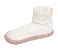 Chaussettes D'intérieur Maille Torsadée, Picots Antidérapants Ivoire 41/42