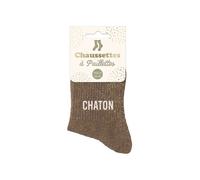 chaussettes dorées à paillettes 'Chaton'