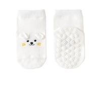 Chaussettes douces pour bébé avec de jolis motifs de dessin animé, pour les tout-petits, respirantes, confortables pour apprendre à marcher en intérieur, convient aux enfants de 0 à 5 ans, Blanc., 3-5
