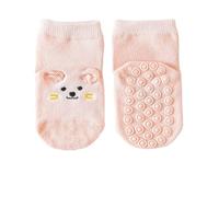 Chaussettes douces pour bébé avec de jolis motifs de dessin animé, pour les tout-petits, respirantes, confortables pour apprendre à marcher en intérieur, convient aux enfants de 0 à 5 ans, Rose, 1-3