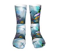 Chaussettes drôles de nouveauté de dauphin d'océan gardent au chaud les chaussettes mignonnes de tube d'équipage athlétique pour le cadeau d'hommes de femmes