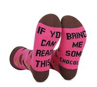 Chaussettes Drôles Homme et Femme Chaussettes Fantaisie Coton Cadeau drôle Chaussette Rigolotes avec le mot If you can read this, bring me BACOG, POPCORN, TACOS, SUSHI, PIZZA, DONUTS (CHOCOLATE)