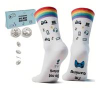 Chaussettes drôles pour hommes, chaussettes fantaisie : chaussettes de jeu pour adolescents, chaussettes de joueur pour les bas de Noël pour adolescents, idées cadeaux de Noël pour les garçons