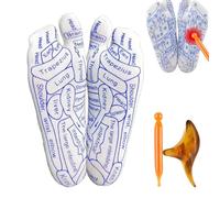 Chaussettes EaseRelief, Chaussettes EaseRelief Réflexologie, Chaussettes d'acupression et de réflexologie, Chaussettes de réflexologie avec accessoire de massage pour hommes et femmes (1 PAIR, MEN)