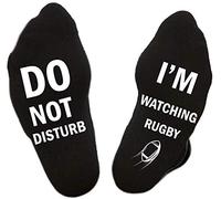 Chaussettes en coton avec inscription humoristique « Do Not Disturb I'm Watching Rugby » pour homme et femme - Noir - Taille Unique