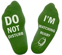 Chaussettes en coton avec inscription humoristique « Do Not Disturb I'm Watching Rugby » pour homme et femme - Vert - Taille Unique