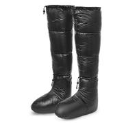Chaussettes en duvet pour homme - Rembourrage 90 % canard, chaussons de couchage en nylon imperméable 20D, chauffe-pieds d'hiver thermiques ultra légers, bottes d'hiver réglables avec cordon de