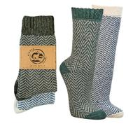 Chaussettes en laine d'alpaga à motif zigzag, 2 paires, chaussettes en tricot colorées avec talon renforcé, laine vierge et alpaga (FR/ES, Numérique, 35, 38, Taille normale, Taille normale, Mix-3)