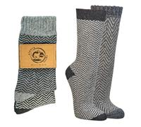 Chaussettes en laine d'alpaga à motif zigzag, 2 paires, chaussettes en tricot colorées avec talon renforcé, laine vierge et alpaga (FR/ES, Numérique, 39, 42, Taille normale, Taille normale, Mix-2)