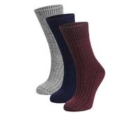Chaussettes en laine mérinos pour femme - Chaussettes tricot fin pour femme - Douces, confortables et inodores - Oeko-Tex (FR/ES, Numérique, 36, 40, Taille normale, Taille normale, Couleurs Foncées)