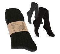 Chaussettes en mélange de laine et d’alpaga - Celodoro - Pour femmes et hommes (2 paires) - Noir et anthracite 43/46