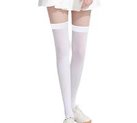Chaussettes en soie glacée UPF50 pour protection solaire, résistantes aux UV, haute élasticité, douces, respirantes pour cosplay, blanc, Short