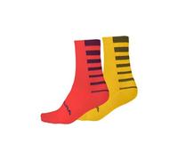 Endura Stripe Coolmax® Socks 2 Pairs Multicolore EU 37-42 Homme,Femme Pomegranate