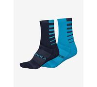 Chaussettes Endura Stripe Coolmax bleu électrique (2 paires) - S-M