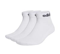 Adidas Chaussettes cheville Linear unisexe enfants rembourrées - 3 paires - Blanc/Noir - 6-7ans