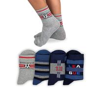 Chaussettes enfant en coton 4/6 paires chaussettes bébé garçon en coton fantaisie fabriquées en Italie (FR/ES, Numérique, 35, 40, Taille normale, ASS1 4 paires)