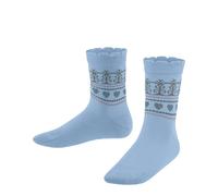 FALKE Shiny Icecrown K So coton fantaisie 1 paire, Chaussettes Mixte Enfant, Bleu Crystal Blue 6290, 27-30