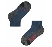Falke Chaussettes de randonnée TK2 Short – mixte enfant, laine mérinos, respirantes, bleu, 1 paire