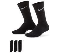 Nike - Kid's Everyday Cushioned Crew Socks 3-Pack - Chaussettes multifonctions - Unisex S - EU: 34-38 - black / white