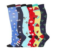 Chaussettes Epaisse Femme - Chaussettes de Compression Longues Femmes 6 Pièces pour Course à Pied et Sport Extérieur