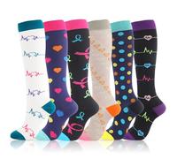 Chaussettes Epaisse Femme - Chaussettes de Compression Longues Femmes 6 Pièces pour Course à Pied et Sport Extérieur