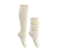 Chaussettes épaisses d'hiver extra épaisses et lune pour femme - Chaussettes d'automne et d'hiver chaudes pour la maison - Bas de cuisse en dentelle, beige, Taille unique