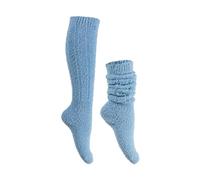 Chaussettes épaisses d'hiver extra épaisses et lunes pour femme - Automne et hiver - Bas chauds pour la maison - Body squelette pour femme, bleu ciel, Taille unique