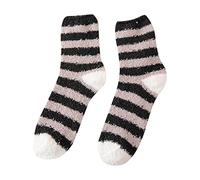 Chaussettes épaisses et chaudes pour femme et hiver rayées corail, d, taille unique