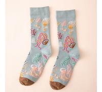 Chaussettes équipage à imprimé algues Taille UniqueAnimal,PlantesÉtoffe