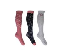 Chaussettes équitation enfant HKM Colorado (x3) Noir 35/38