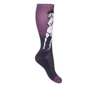 Chaussettes équitation enfant HKM Kids Helsinki Violet 26/30