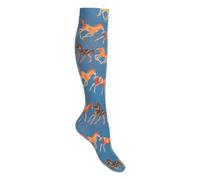 Chaussettes équitation enfant HKM Kids Pony Club Bleu 30/35