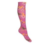 Chaussettes équitation enfant HKM Kids Pony Club Rose 30/35