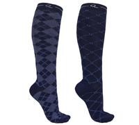 Chaussettes équitation femme QHP Classic (x2) Bleu 35/38