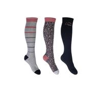 Chaussettes équitation HKM Miami (x3) Gris 39/42