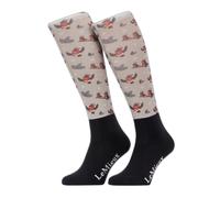 Chaussettes équitation LeMieux Footsie Xmas Robins Beige 30/36