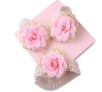Chaussettes et bandeau à nœud pour bébé de 0 à 12 mois, couvre-chef élastique en dentelle, chaussettes de élastiques pour nourrissons, accessoires respectueux de la peau pour nouveau-né, bandeaux