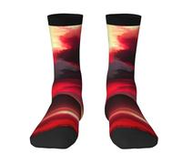 Chaussettes étoilées Red Sky at Night pour homme et femme, douces, respirantes, flexibles et confortables avec un design élégant, meilleur cadeau, 2 Noir-1, Taille unique