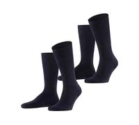 Falke Chaussettes Homme Swing Multipack M, So coton unies lot de 2 paires, Bleu Dark Navy 43-46