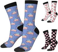 Chaussettes fantaisie amusantes pour les amateurs de cochon rose, motif cochon mignon, chaussettes décontractées pour homme et femme, Cochon amusant., taille unique