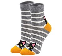 Chaussettes Fantaisie Animaux Femme en Coton: Chaussettes Chien Chat Mignonnes pour Femmes taille 37-43 1 Paire