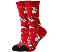 Chaussettes fantaisie avec imprimé animal coloré et vif, motif poule, chat, chien et renard, chaussettes unisexes pour cadeau pour homme et femme, Taille unique